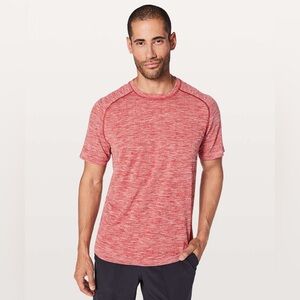 Lululemon Metal Vent Tech Surge Short Sleeve Game Day Red / White LARGE